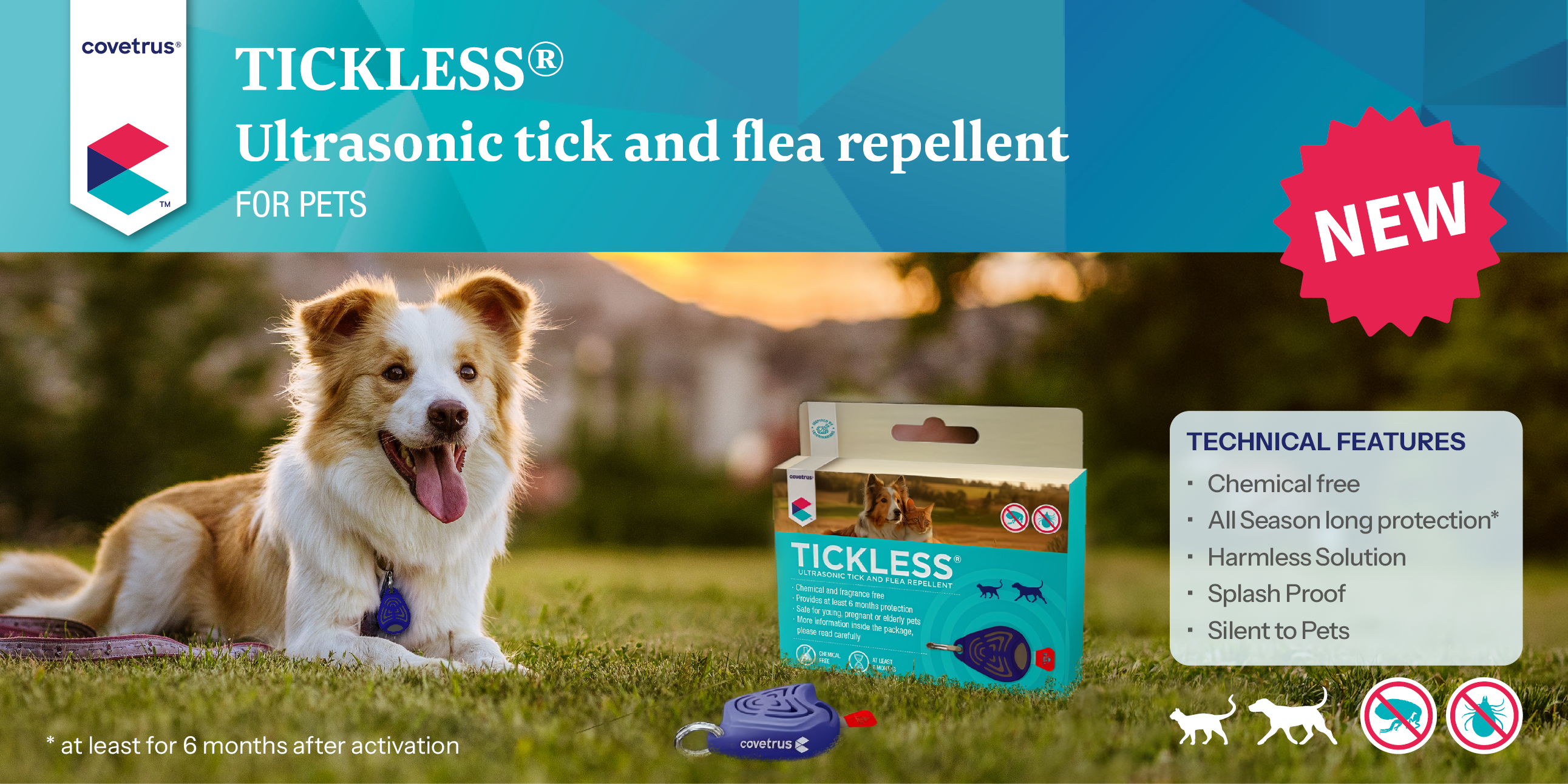 Banner for Tickless. Ultrasonic tick and flea repellent.